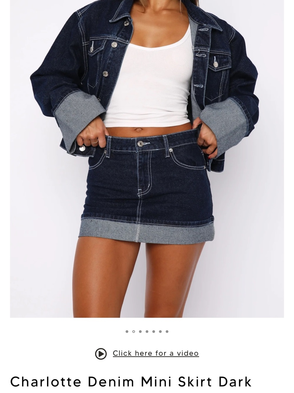 White Fox Boutique Dark Indigo Denim Mini Skirt